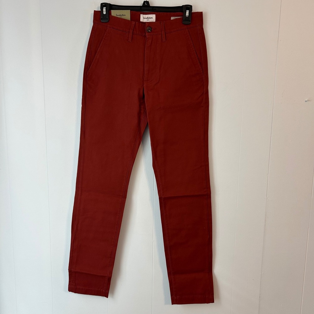Goodfellow‎ & Co Men's Hennepin Skinny Chino Pants Red 28W x 32L